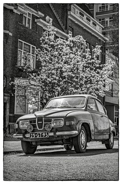 SAAB 96 Noir/Blanc par Pierre Verhoeven