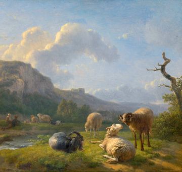 Balthasar Paul Ommeganck,Landschap met geiten en schapen