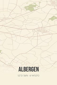 Vintage landkaart van Albergen (Overijssel) van Rezona