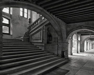 Stairs and arches - Castle Hautefort by BHotography