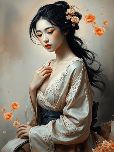 De Japanse schoonheid geisha