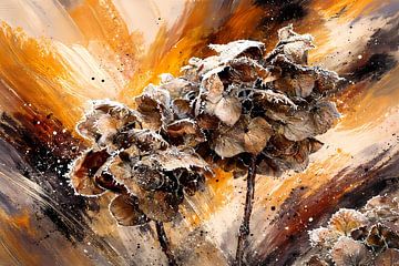 Hortensia in de herfst van Linda de Klein