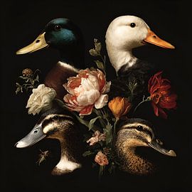 Classic still life with several ducks. by StudioMaria.nl