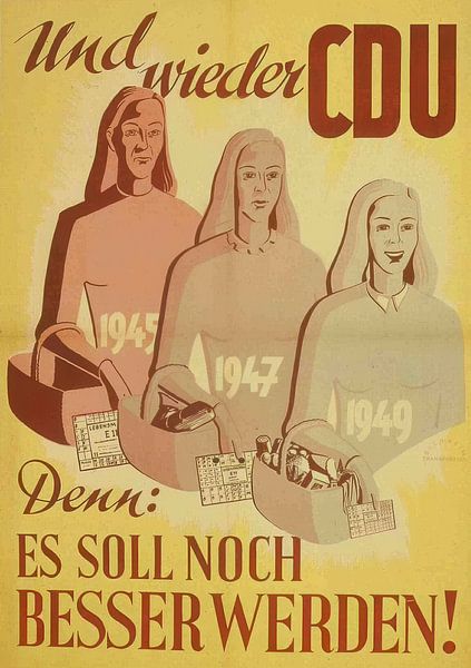 Affiche électorale CDU 1950 par insideportugal