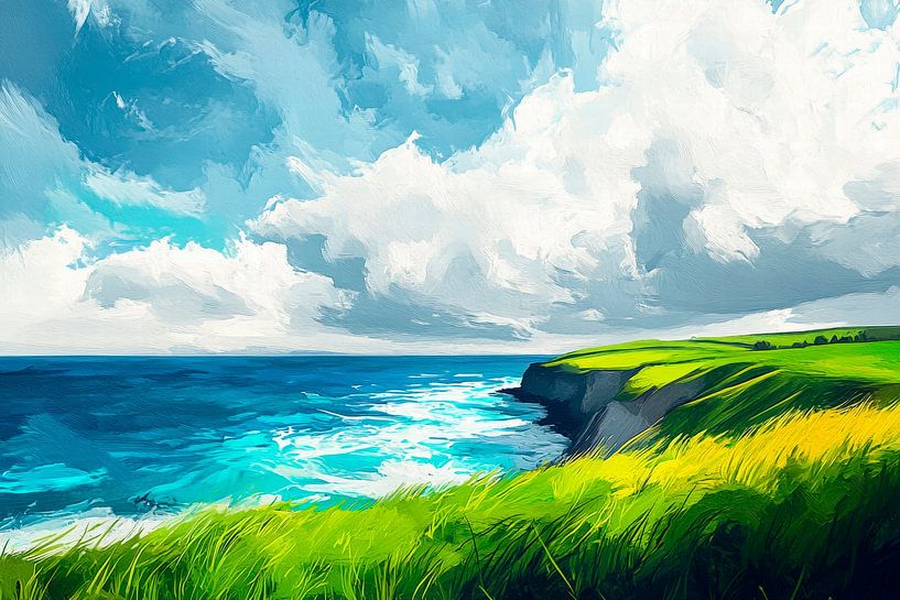 Coastal landscape with clouds by Poster Art Shop