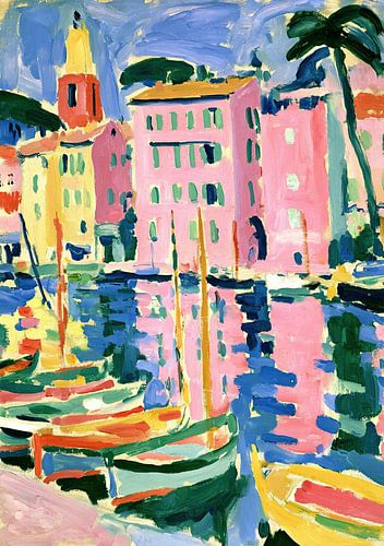 De haven van Saint-Tropez in fauvistische stijl