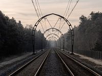 Trein portalen in de winter