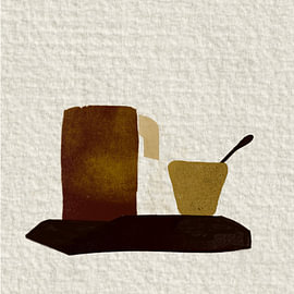 Morning Latte – Kaffeetasse und Tasse in Erdtönen von Studio Olijf