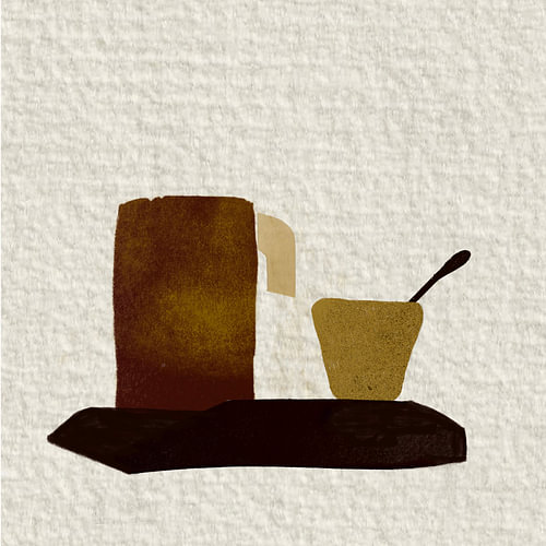 Morning Latte – Kaffeetasse und Tasse in Erdtönen