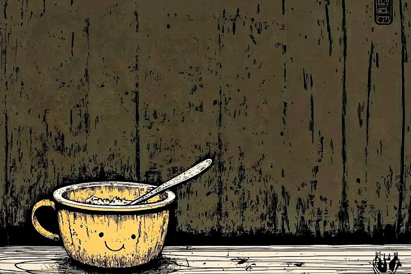 Yellow cup with smile illustration by Imperial Art House