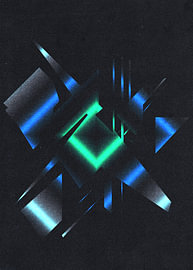 Abstract Techno Hellblau von Kiyo Arts