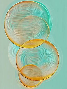 Modern abstract turquoise van Bert Nijholt