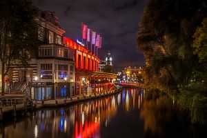 Nächtliches Amsterdam: das Casino an der Rozengracht von ahafineartimages