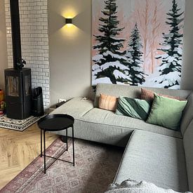 Klantfoto: Sneeuwbedekte Dennen van De Mooiste Kunst, als ArtFrame