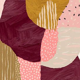 Modern abstract in warme kleuren van FRESH Fine Art