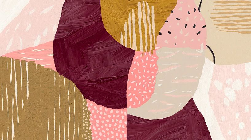 Modern abstract in warme kleuren van FRESH Fine Art