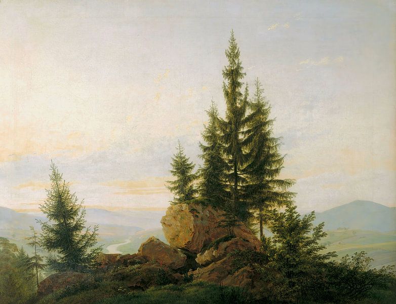 Caspar David Friedrich. Landscape by 1000 Schilderijen