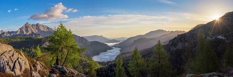 Sunrise over Königsee with Watzmann mountain by Dieter Meyrl