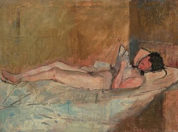 Ferdinand Hodler, liggend vrouwelijk naakt, ca 1885 van Atelier Liesjes