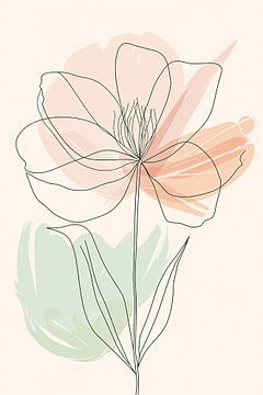 Minimalist line drawing of flower by Imperial Art House