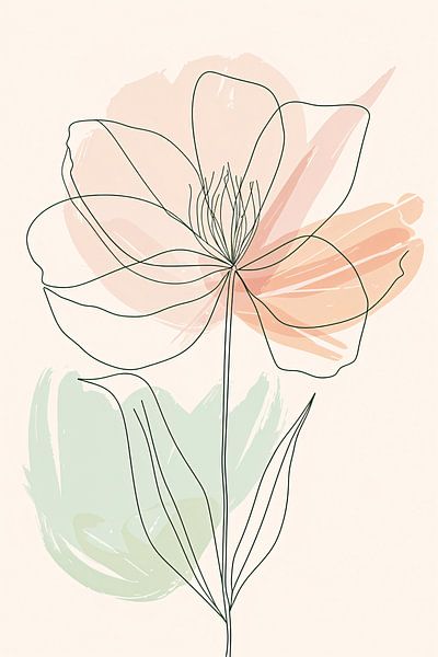 Minimalist line drawing of flower by Imperial Art House
