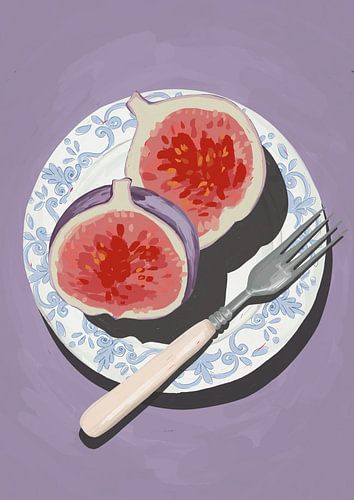 Still life with Fig (on lilac)