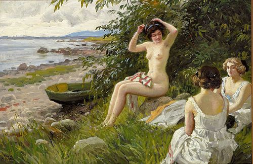 Drei badende Mädchen am Strand (1913)