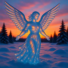 Angel of ice in evening gold by Jean Pierre
