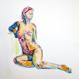femme assise sur Ron van Vliet
