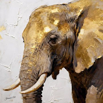 The Golden Colossus - Elefant 2 von Johannas Art Creations