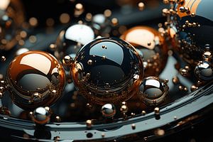 3D-Abstrakt mit Kugeln und runden Formen
