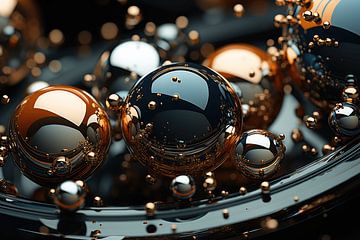 3D abstract with spheres and round shapes by Ton Kuijpers