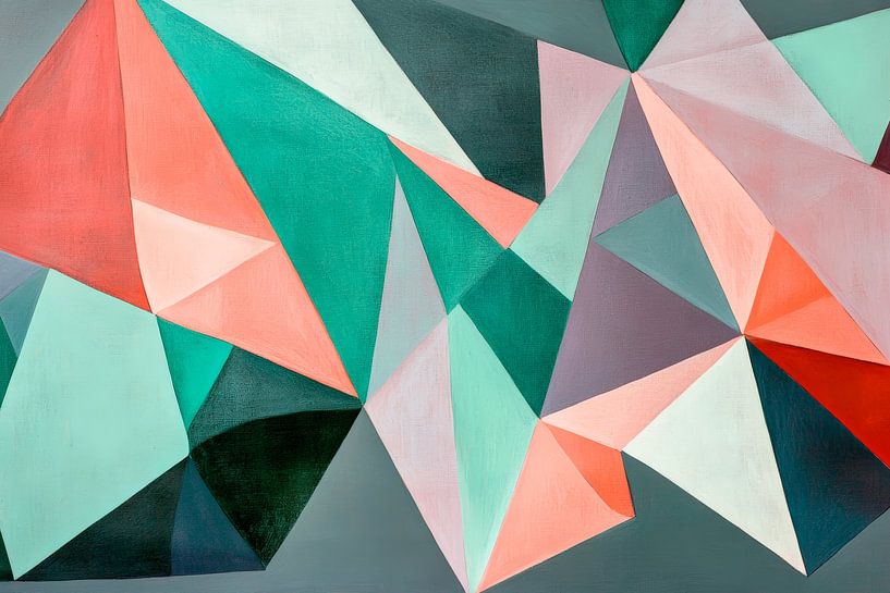 Geometric colour composition with pastel shades by Poster Art Shop