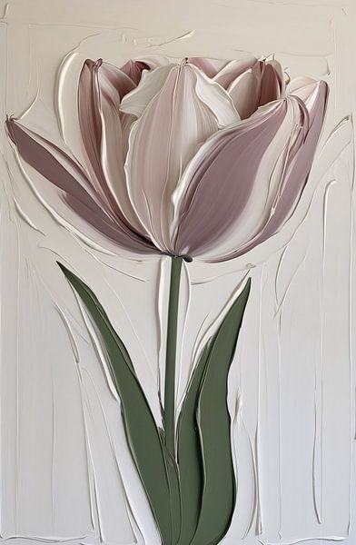 Minimalist abstract tulip flower by Art & Soul Creations