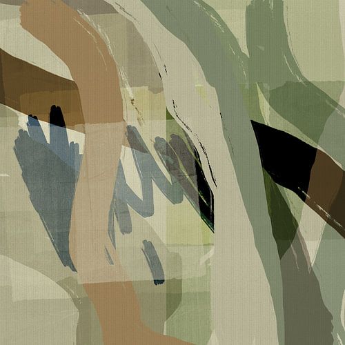 Minimalistische vormen en lijnen in zand en salie