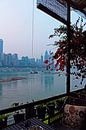 Un salon de thé avec une vue sur la Chine de Chongqing par Loretta's Art Aperçu
