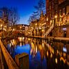 Utrecht - Oude Gracht at Night van Michel Swart