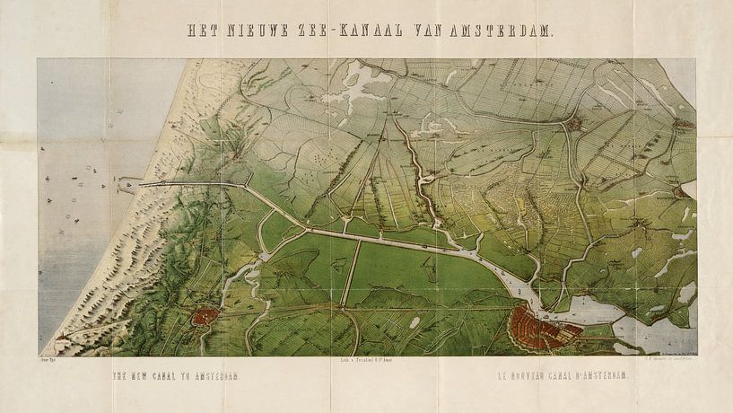 Karte Nordsee-Nadel - 1866 von Bibliotheek Beeld