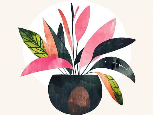 Peinture moderne de plantes