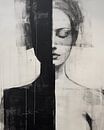 Modern en abstract portret in zwart-wit van Carla Van Iersel thumbnail