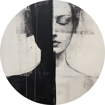 Modern en abstract portret in zwart-wit van Carla Van Iersel
