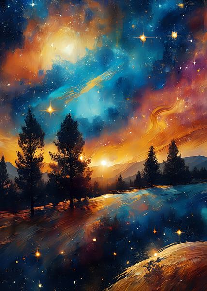 Abstract Landscape Neon by Rizal Azhari