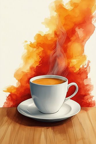 warme  Kop koffie of cappuccino illustratie