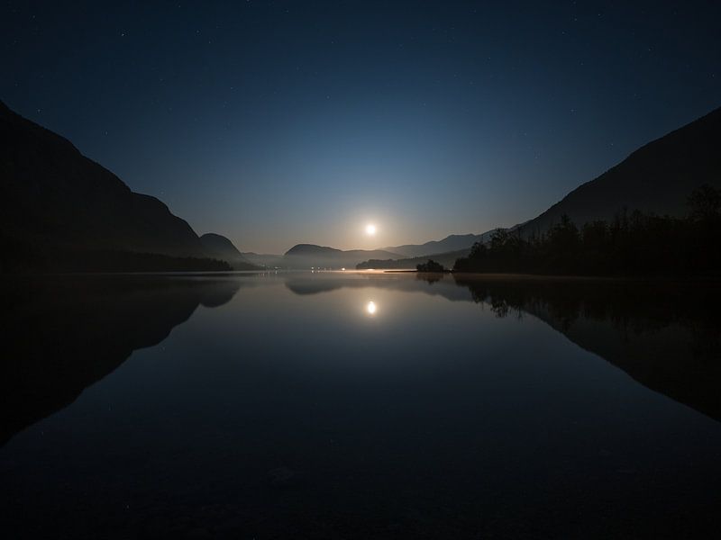 Moonrise at Bohinje Lake by Denis Feiner