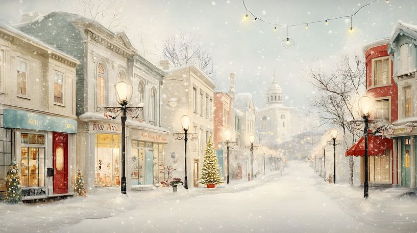 Retro city in winter by Heike Hultsch