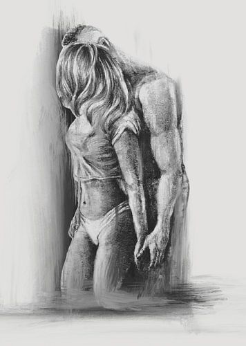 Kwetsbaar en teder Geliefden grijswaarden