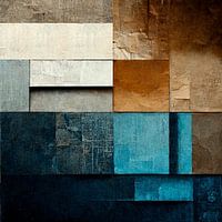 Abstract, beige, blue, brown, contrast, geometry, gray, linen, modern, design, paintings