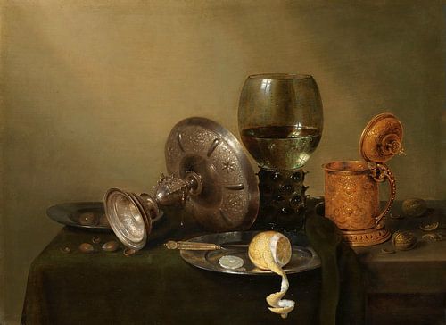 Stilleven met vergulde bierkan, Willem Claesz. Heda