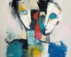 Modernes abstraktes Frauengesicht von Blickfänger Gemälde