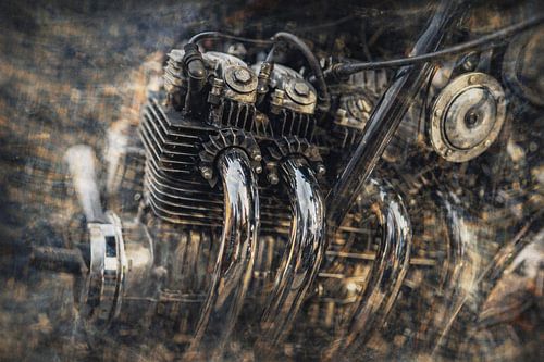 Abstract fine art look with an urban feel and completely decayed background structure